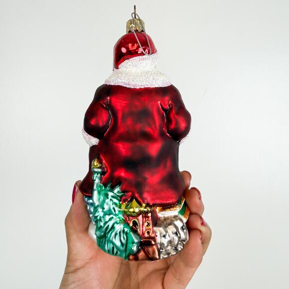 Christopher Radko 1998 Santa for All Nations Christmas Ornament Glass Saks Fifth - Picture 4 of 10